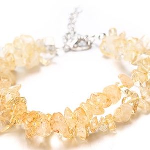 Yellow Citrine Chip Gravel Bead Bracelet 2 levels